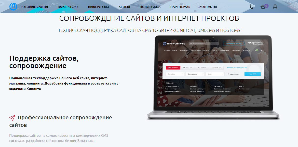 Поддержка готовых сайтов